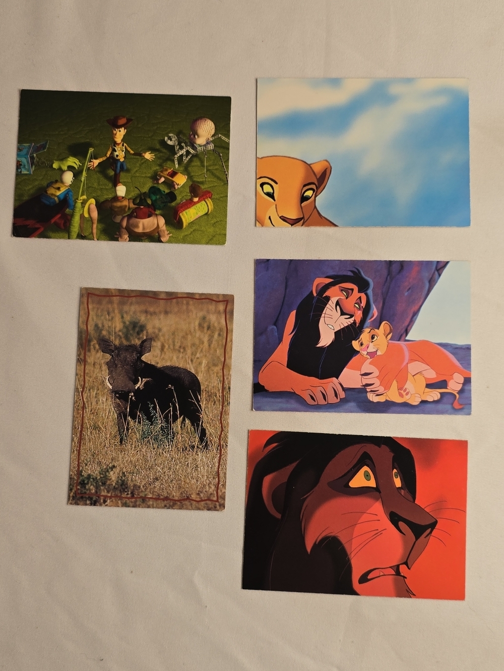 Disney Skybox Cards Lion King & Toy Story Lot Of 5 - Scar, Simba, Nala, & Woody